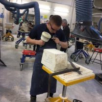 Image showing Sam, one of our apprentice stonemasons