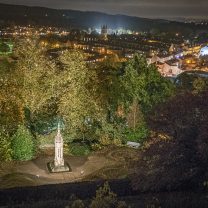 Image showing completed Pinnacle by night with Clitheroe skyline