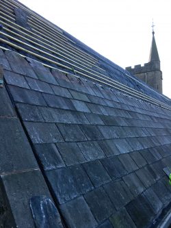 Image showing slating restoration works