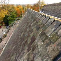 Image showing slates being laid on the church roof