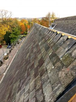 Image showing slates being laid on the church roof