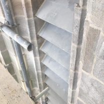 Completed louver blades fitted at the church