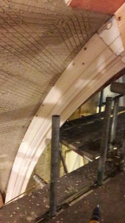 Image of completed plaster rib to vaulted ceiling