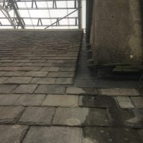 Image showing lead work on the roof of the church