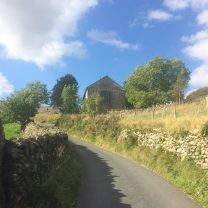 Image showing single track road (only access to the Church)