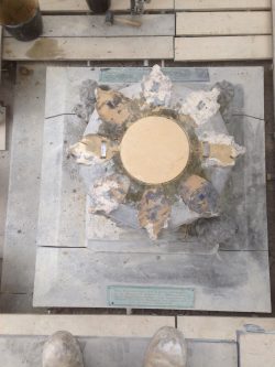 Image showing new stone at base of Pinnacle