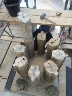 Image showing masonry being rebuilt