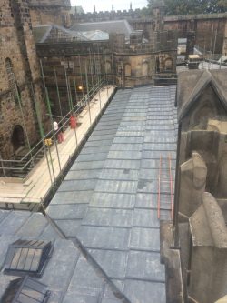 Image showing birds eye view of the completed lead roof works