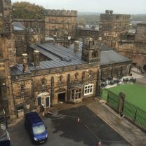 Image overlooking completed work at Lancaster Castle