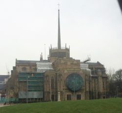 Image of the North and South Transept roofs from ground level