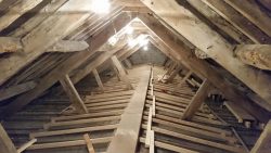 Image showing the timber construction inside the roof space at the Church