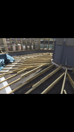 Image of initial stage of the timber roof deck