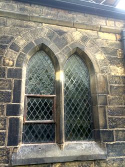 Image showing masonry repair work around a window at St Pauls, Astley Bridge