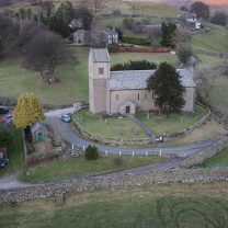 Drone image of completed works