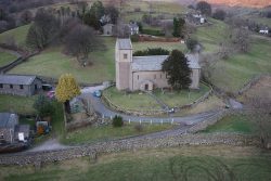 Drone image of completed works
