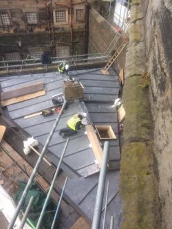 Image showing lead workers laying new lead roof