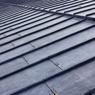 Close up of lead rooding works at St Anne's Church, Manchester