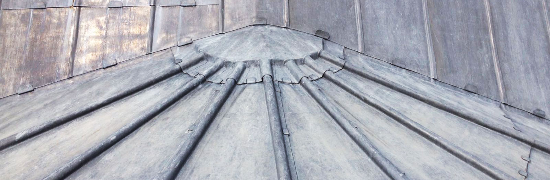 Close up lead roofing