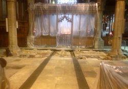 Image showing protection in place throughout the works