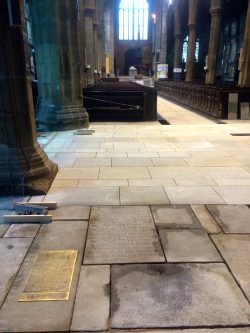 Image showing new stone flags laid beside existing flags