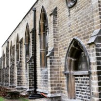 Image showing the new Lime Pointing to the North Aisle, and the areas being dug out for the new Drains