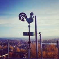 Image of the Weathervane at the top of the tower piror to any work commencing