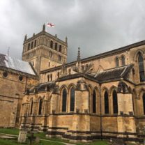 Image showing the South Elevation of the Minster, showing the slated roof prior to works commencing