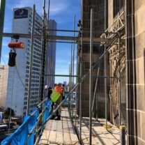 Image showing the Lifting frame in preparation for the Clock Faces to be installed