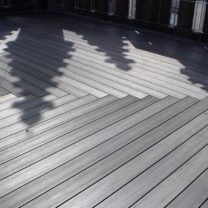 Image showing the newly installed Composite Decking to the Tower Roof