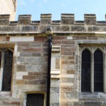 Image showing a mixture of old and new stone to the South Side of the church