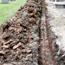 Image showing the new drainage area to the North Aisle