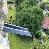 Image showing a new Lead Chute installed to the Tower roof