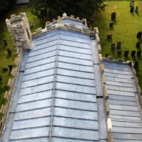 Image showing the Completed lead work to the Nave roof