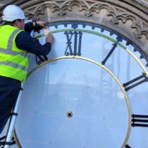 Image showing Gold leafing to the Clock Face