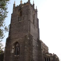 An image from the ground up, taking a step back to see the whole church and show the new pinnacles from down below, and a snapshot of all the new pieces of stone fitted into the existing surrounds