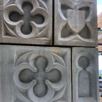 Image of newly carved stone Parapets in